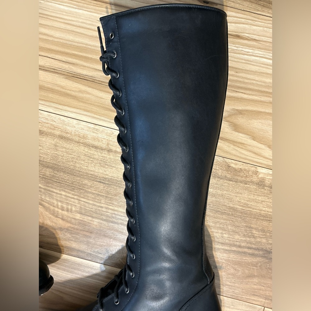 *RARE* Vintage Frye Black Leather Lace-Up Boots Size 9-10 - Picture 6 of 16